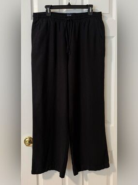 GAP Black Wide-Leg Drawstring Pants